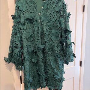 Floral Lace Green Dress